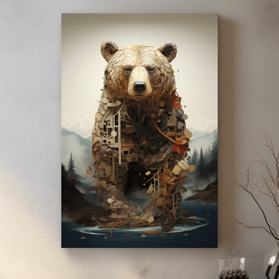 MC Escher style bear art