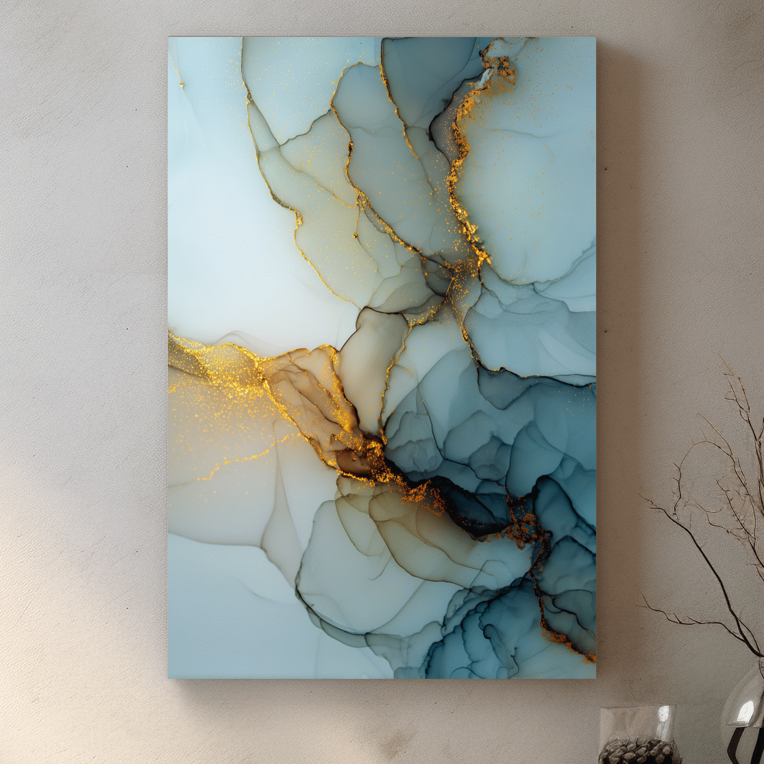 Elegant Alcohol Ink Abstract - Modern Marble Effect Wall Art
