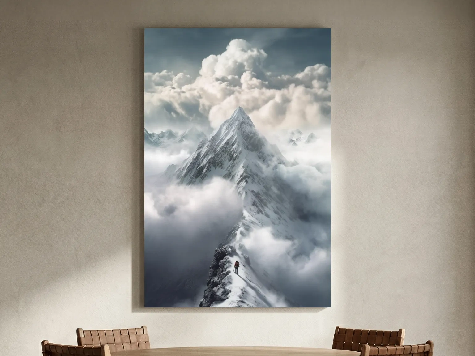 Snowcapped Peak Above The Clouds - Dramatic Alpine Summit Wall Art