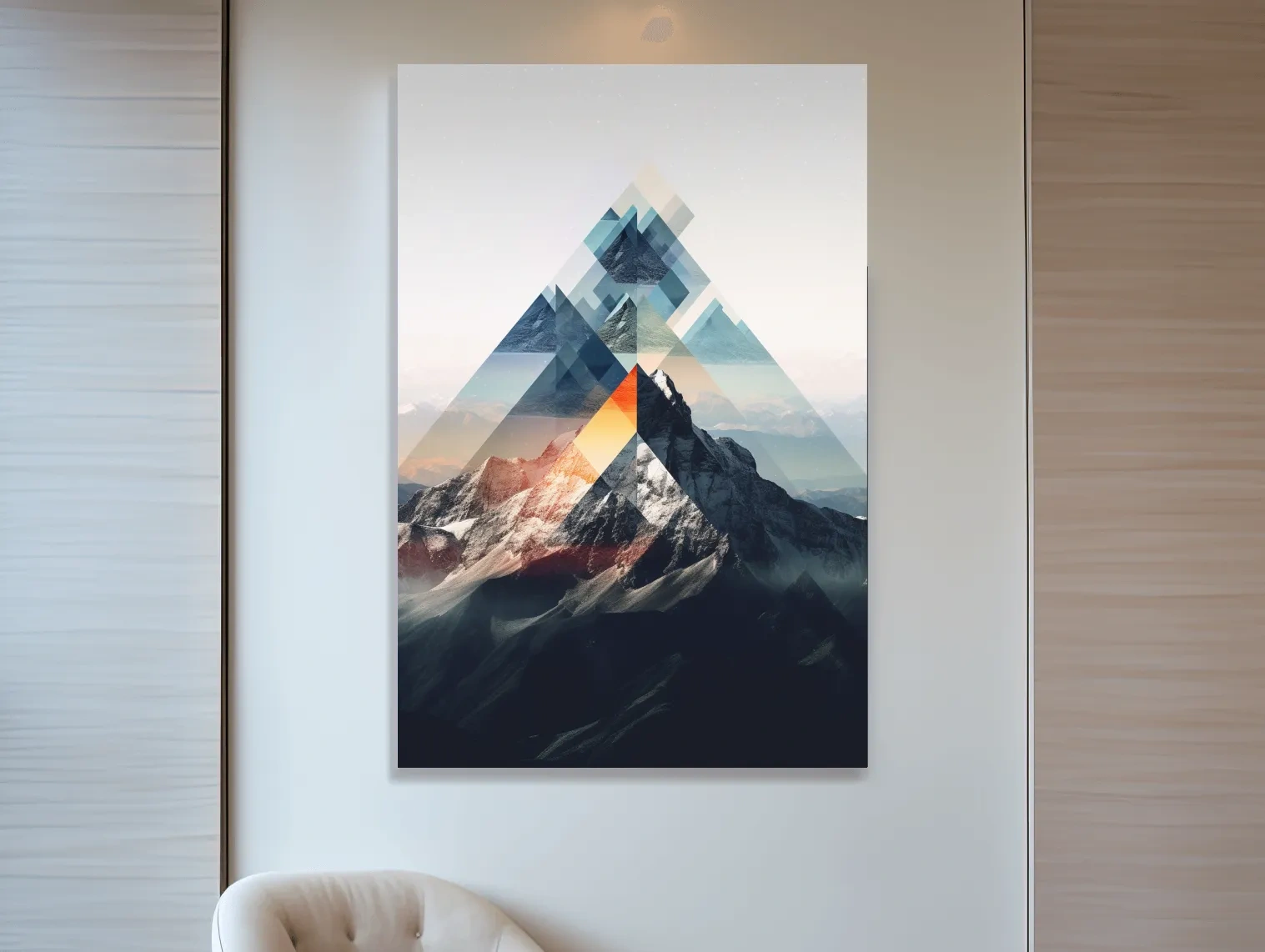 Geometric photographic mountain art
