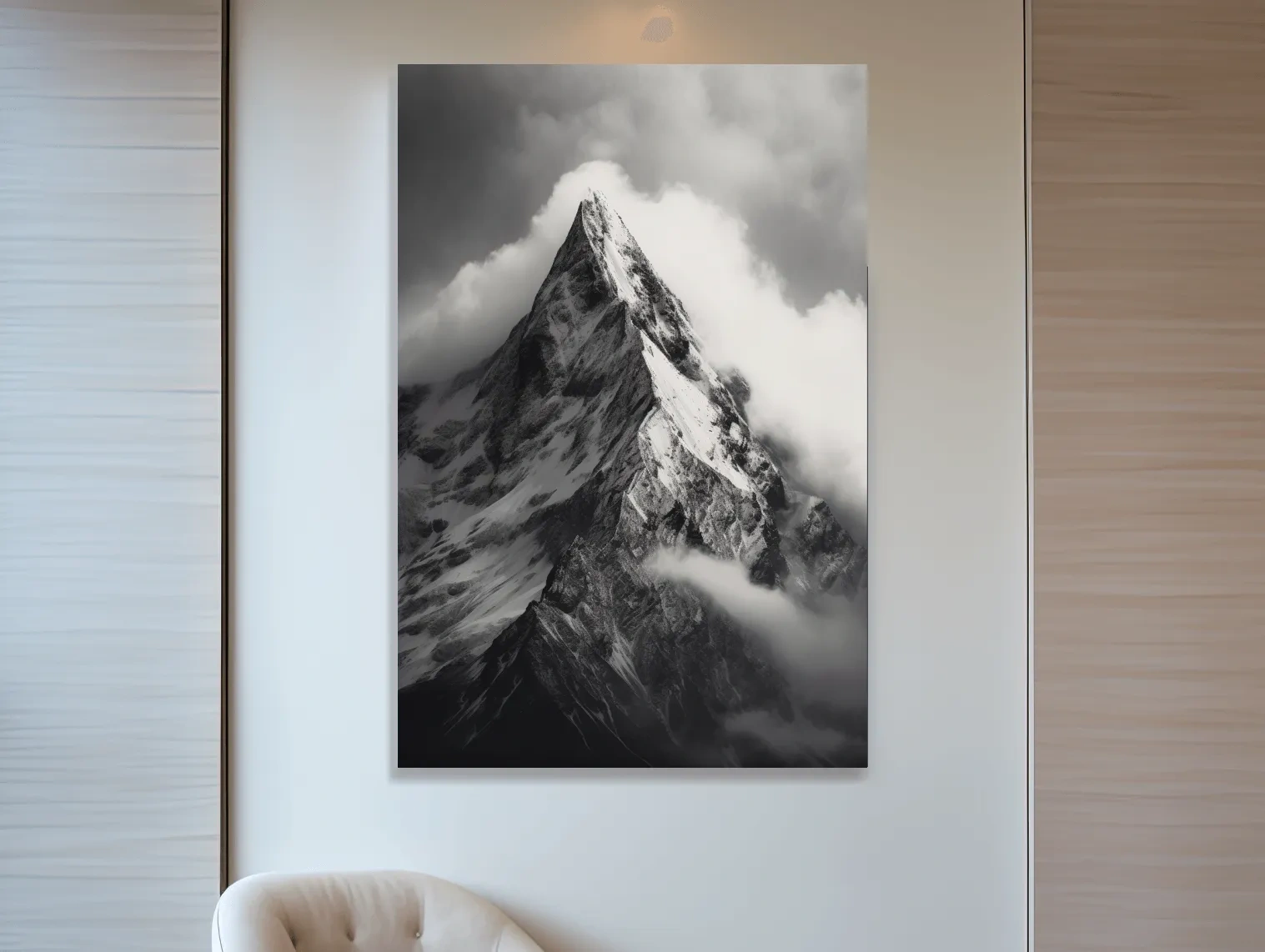 Photographic art, ominous glacier in the clouds