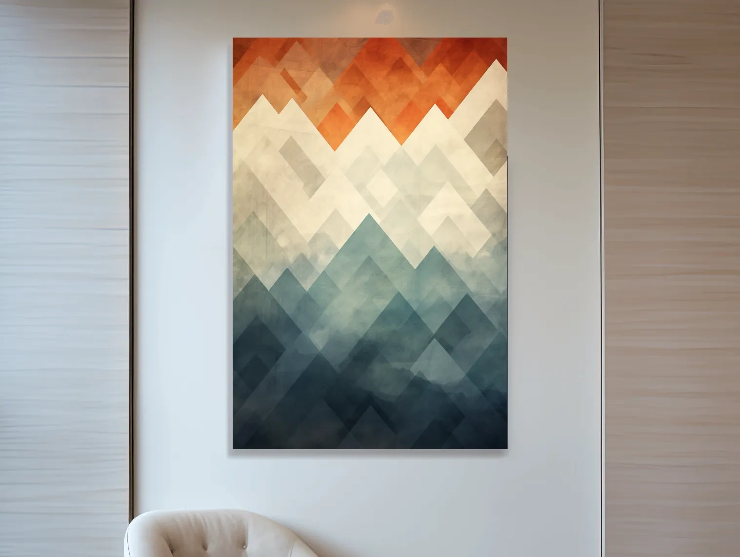 Mid century art, triangular mountain patterns