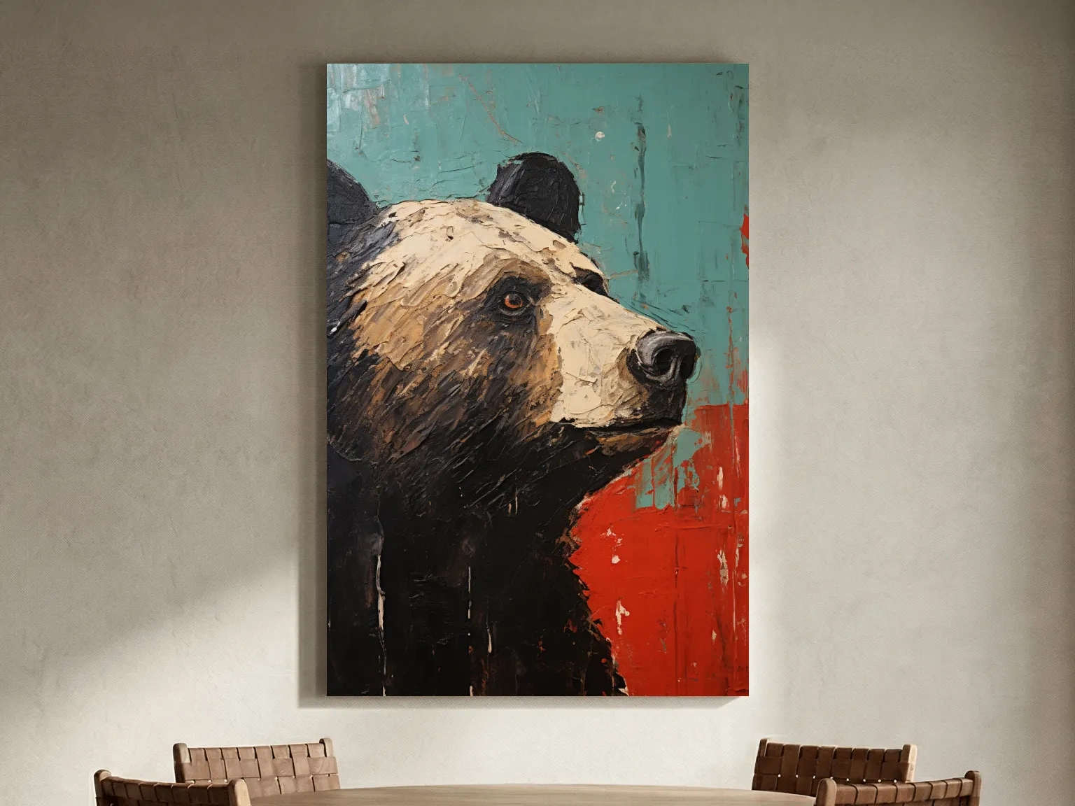 Black Bear Portrait Painting - Rutsic Wildlife Wall Art