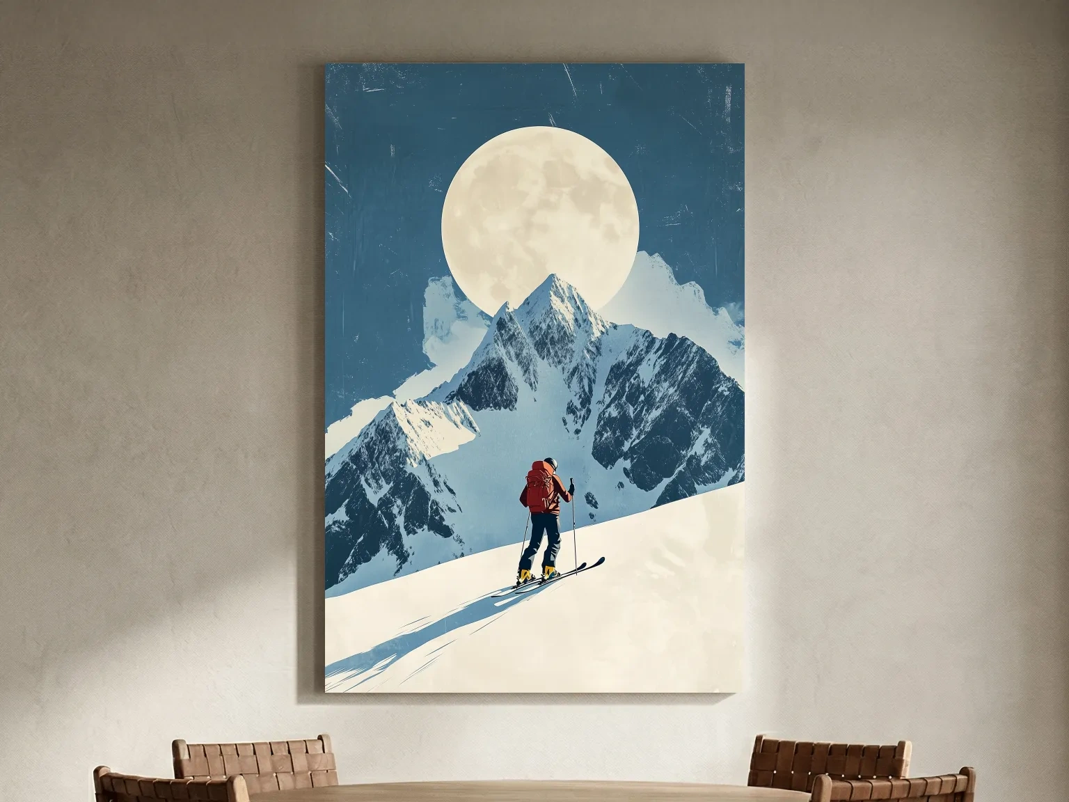 Retro Ski Poster Wall Art - Vintage Winter Artwork
