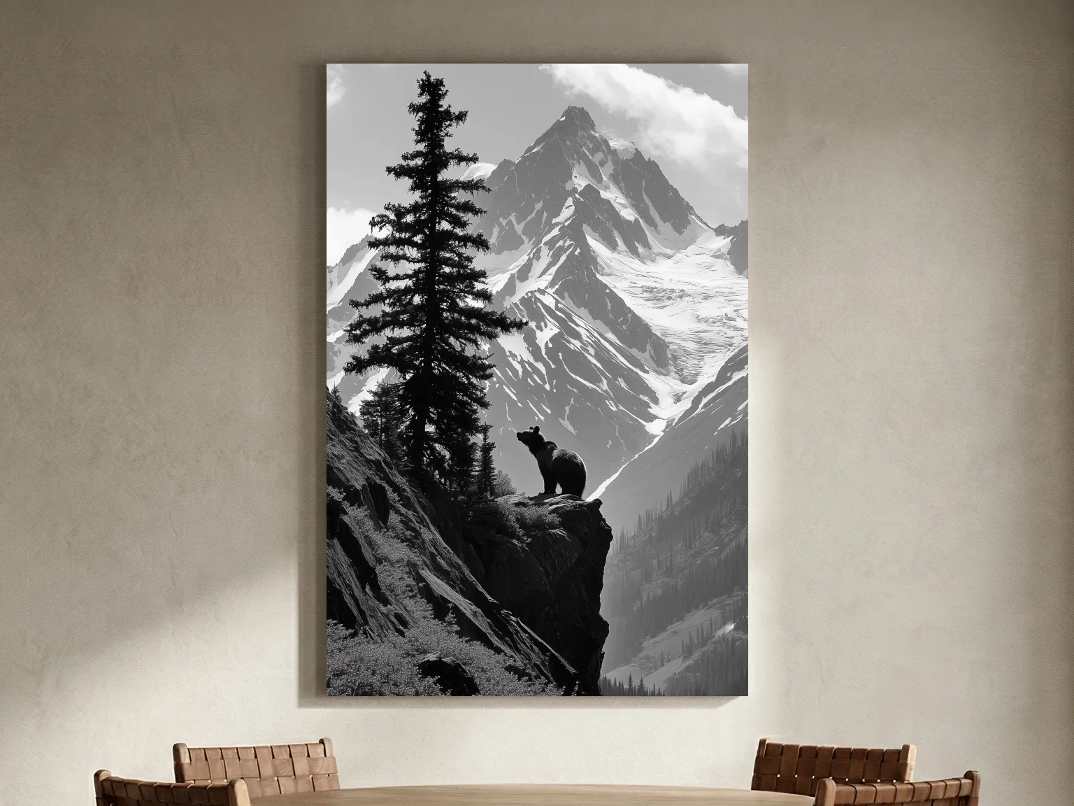 Grizzly Bear Mountain Vista - Photographic Alpine Wilderness Wall Art