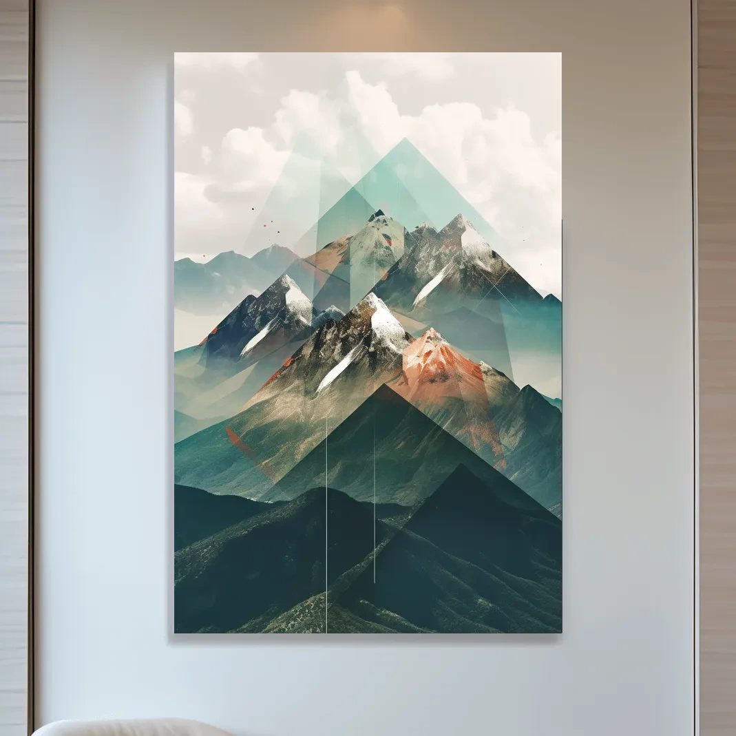 Geometric Alpine Mountain Peaks - Modern Abstract Landscape Wall Art
