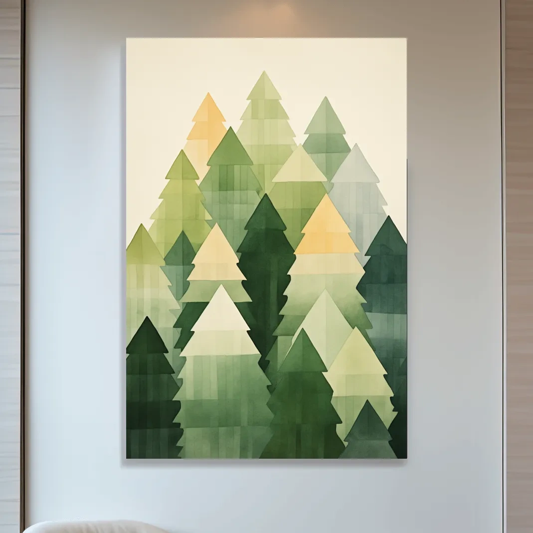 Rustic bohemian forest watercolor painting wall art