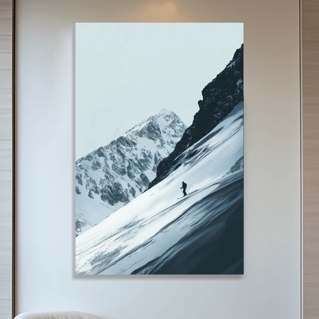 Black and white ski artwork