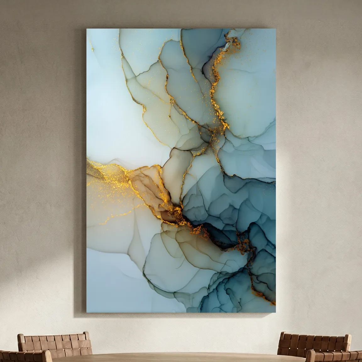 Elegant Alcohol Ink Abstract - Modern Marble Effect Wall Art