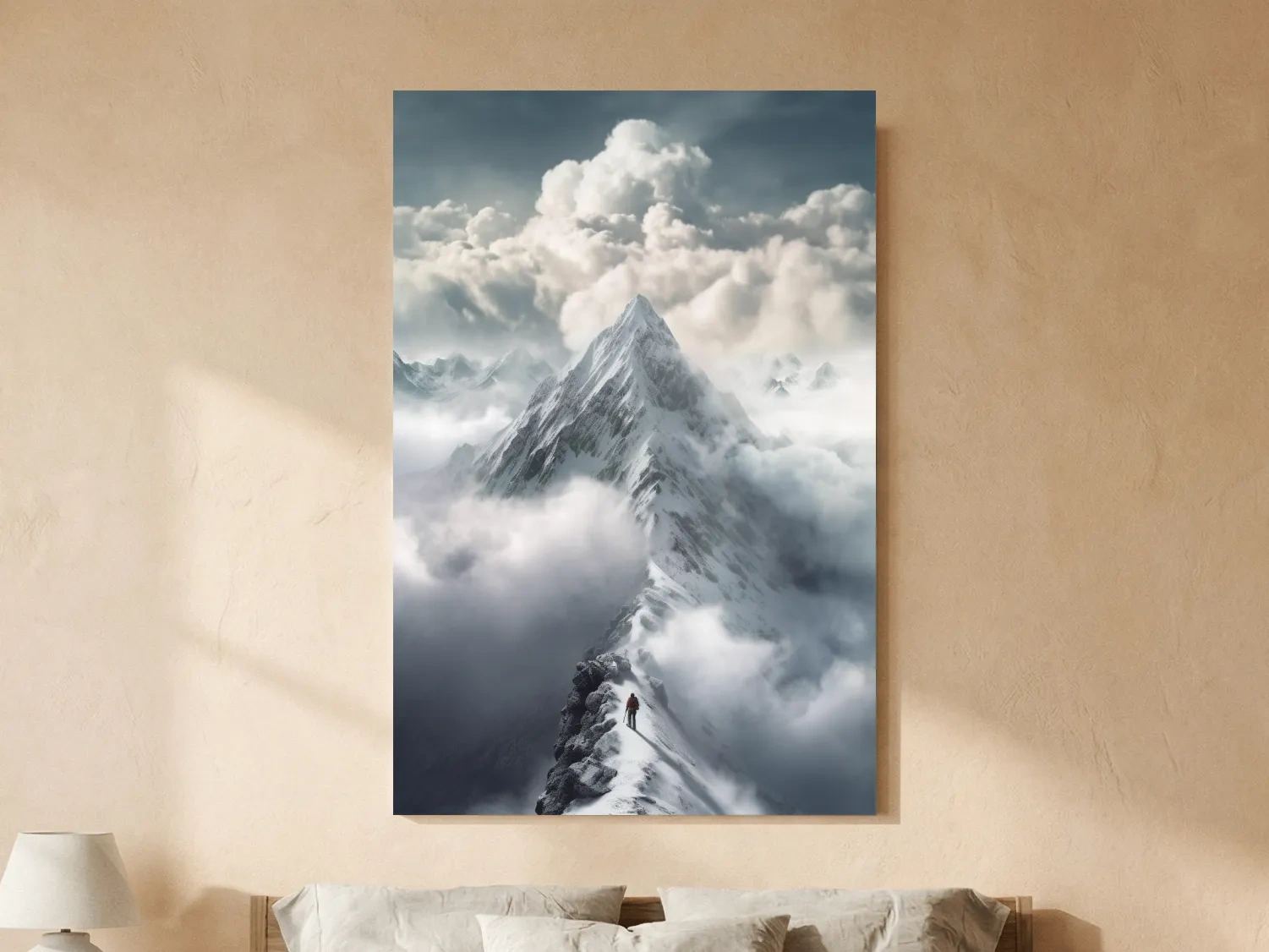 Snowcapped Peak Above The Clouds - Dramatic Alpine Summit Wall Art