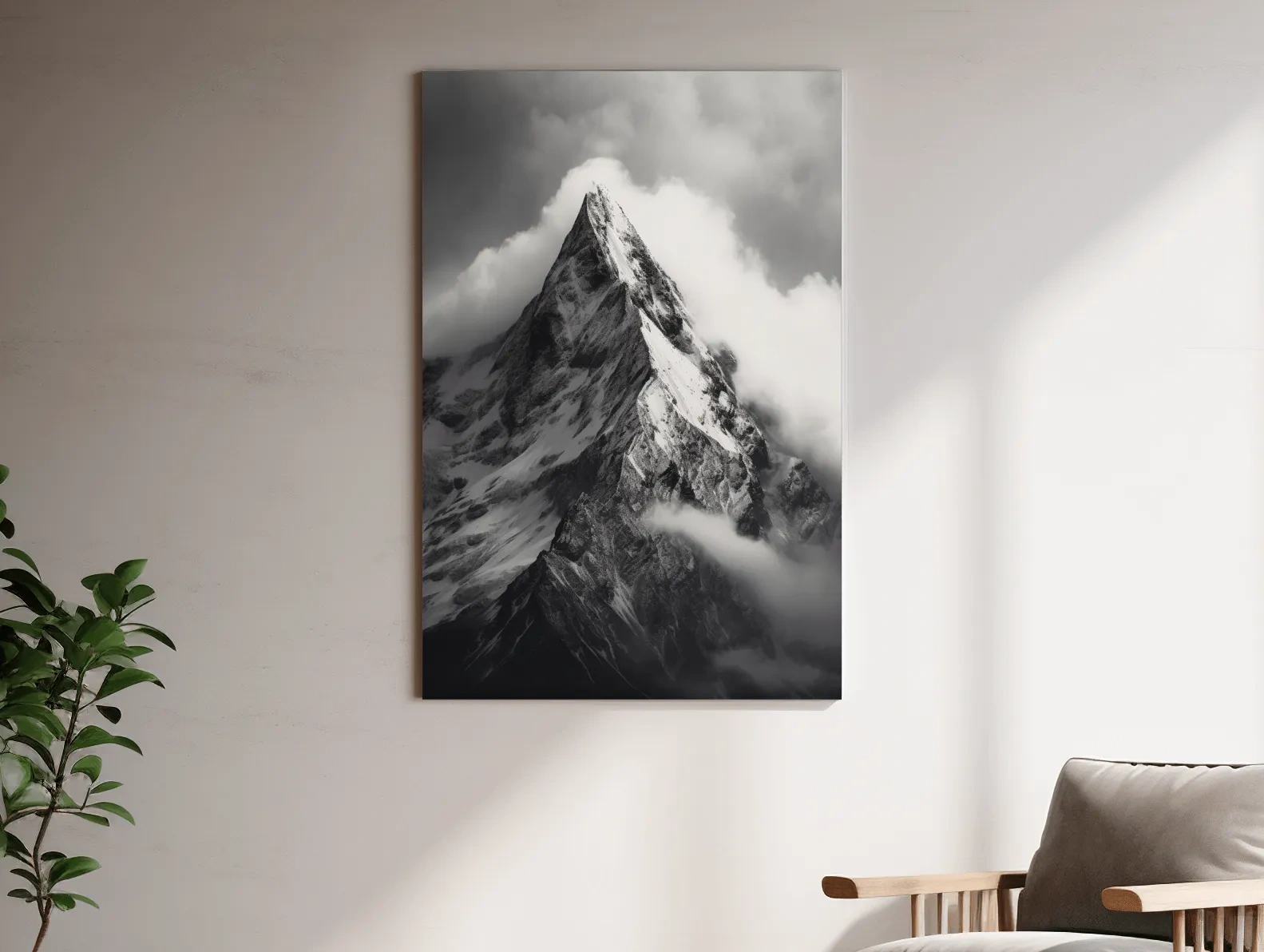 Moody Black And White Glacier Peak - Photographic Alpine Mountain Wall Art