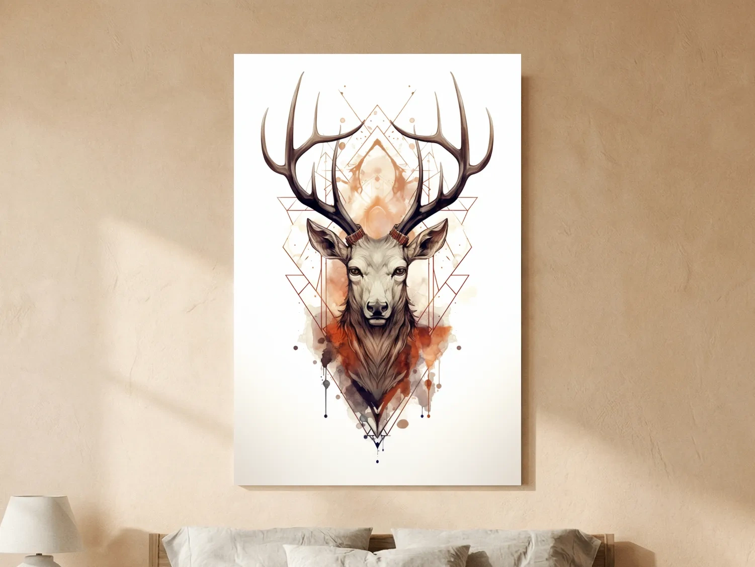 Ornate patterned illustration of a deers head