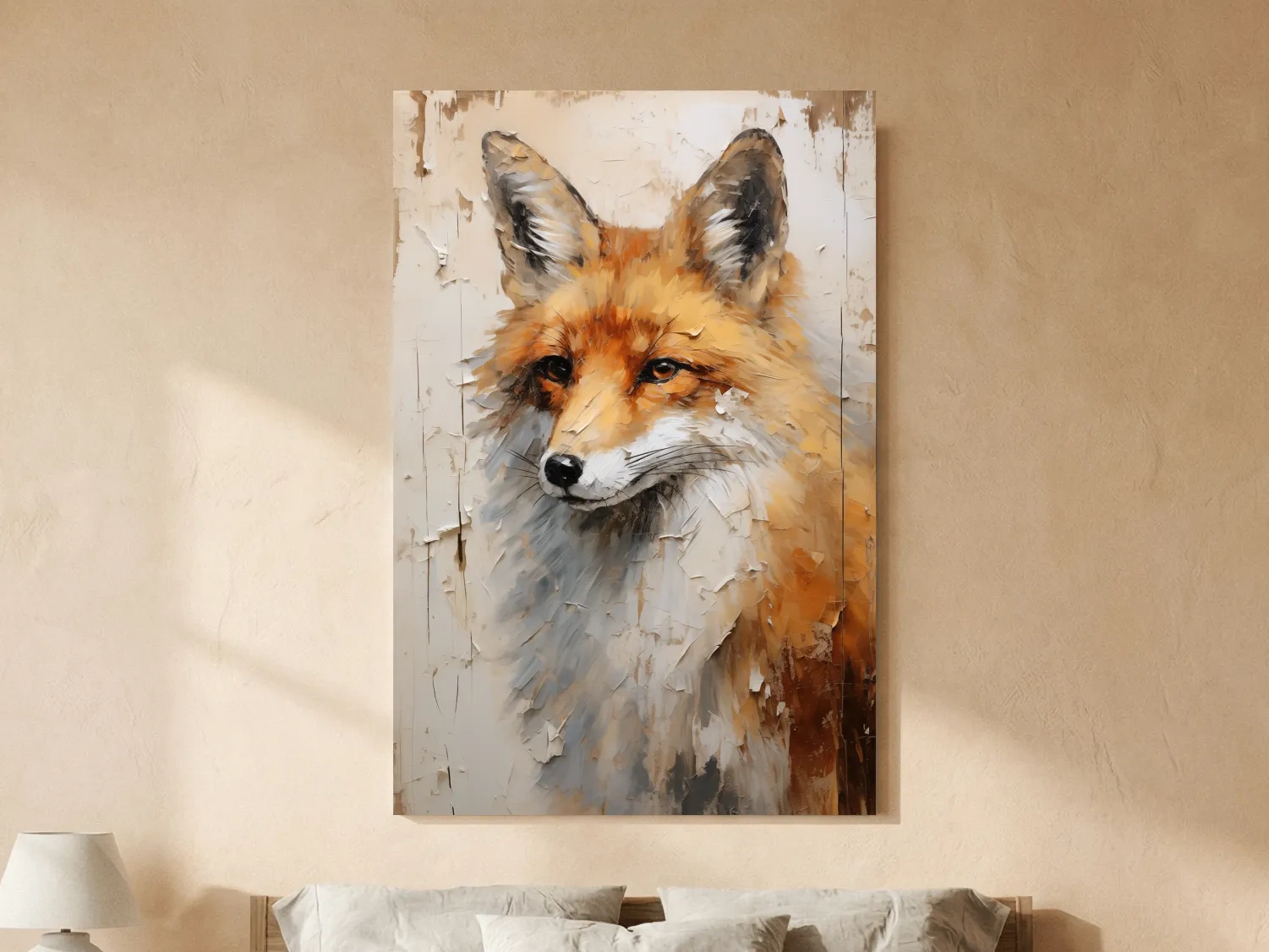 Fox Portrait Painting - Rustic Wildlife Wall Art Print