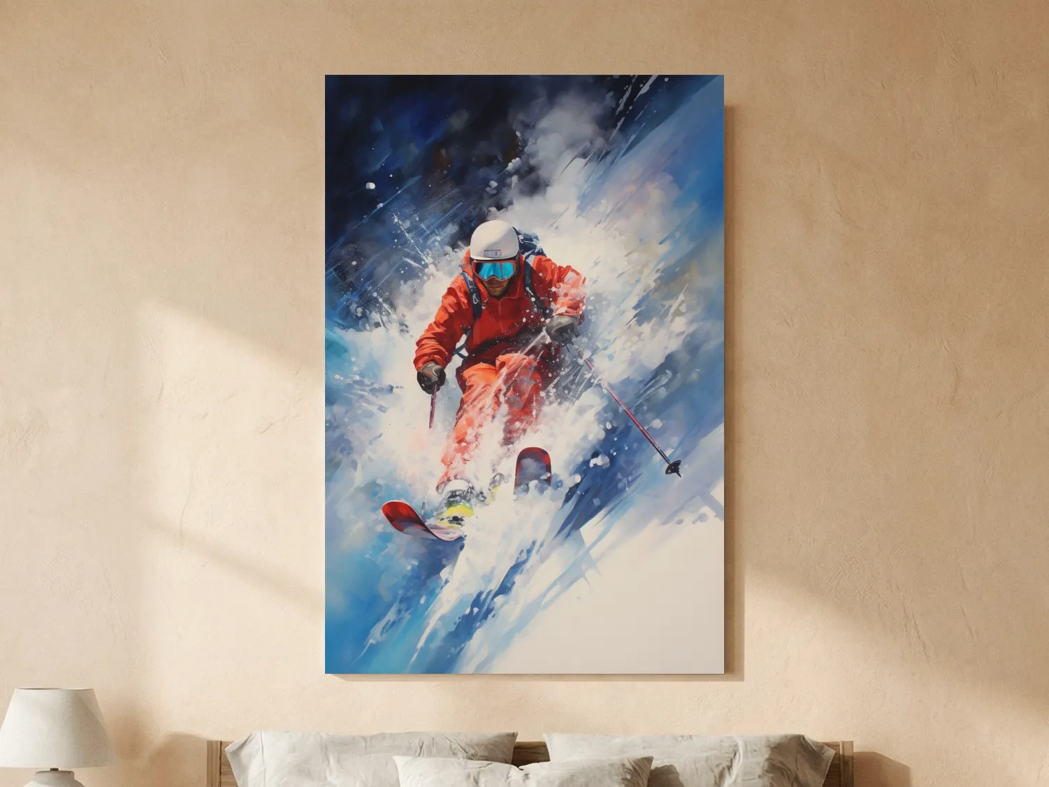 Powder Skier Dynamic Painting - Winter Sports Wall Art