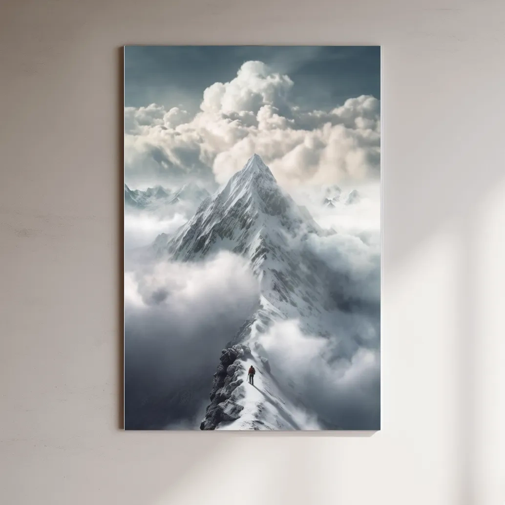 Snowcapped Peak Above The Clouds - Dramatic Alpine Summit Wall Art
