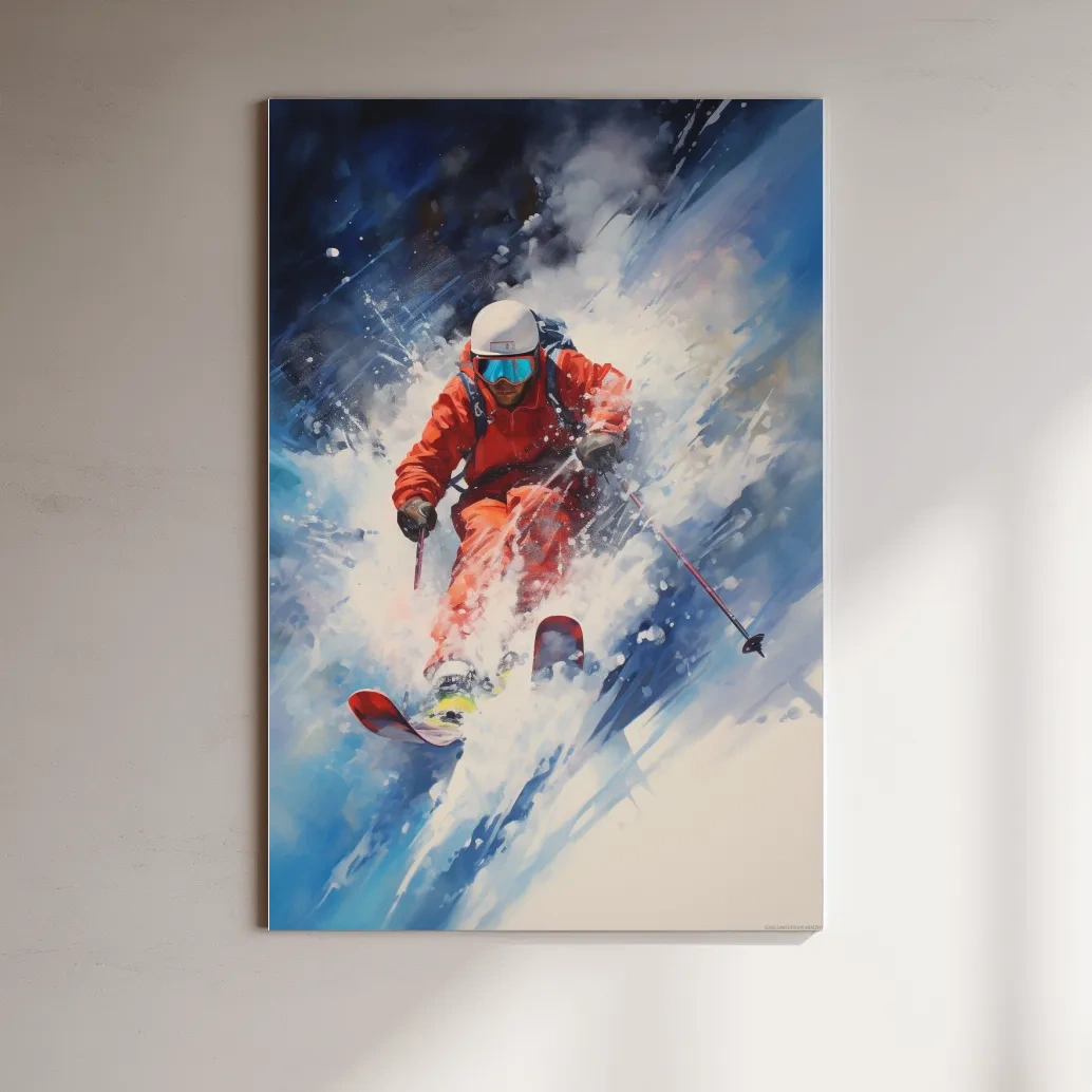 Powder Skier Dynamic Painting - Winter Sports Wall Art