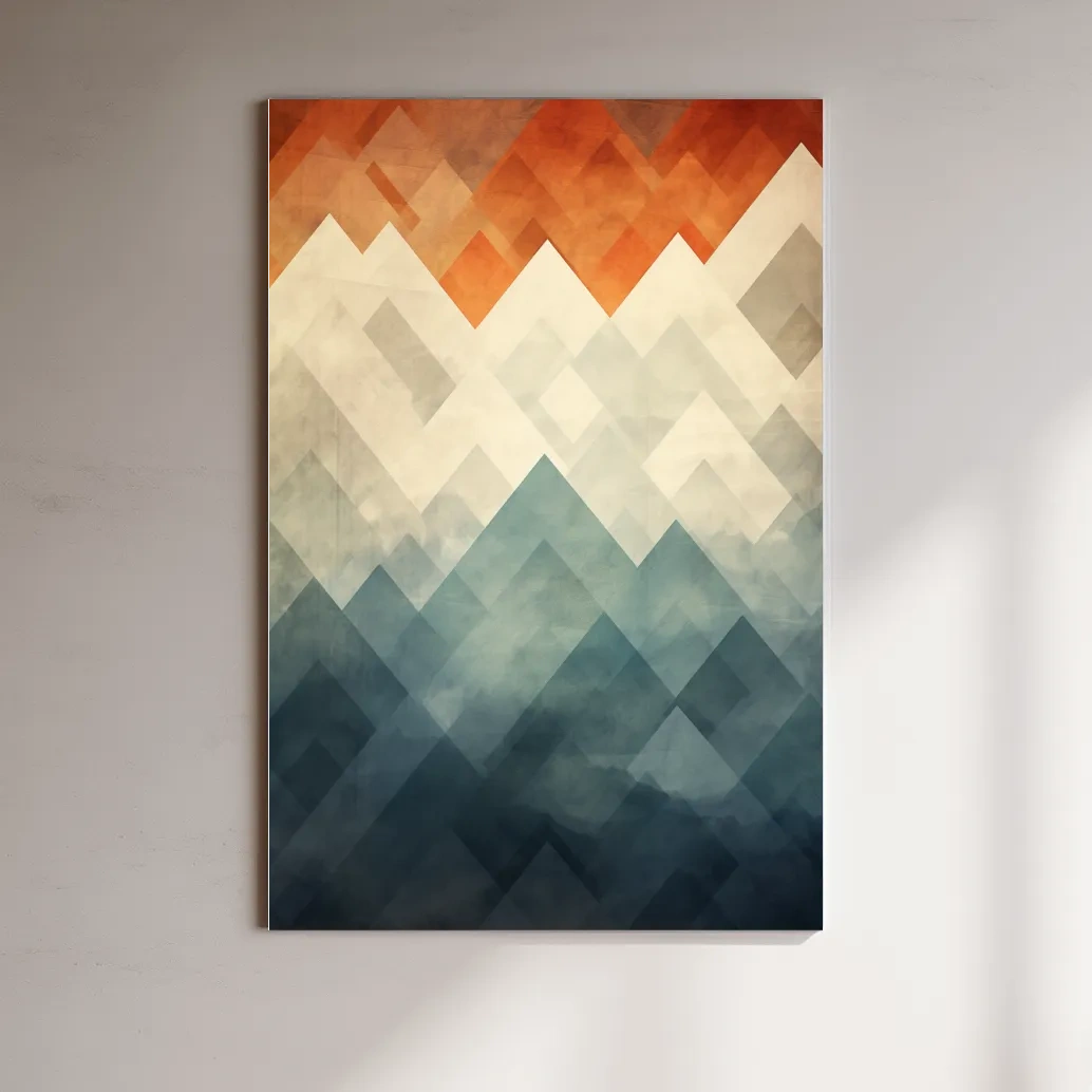 Mid century art, triangular mountain patterns