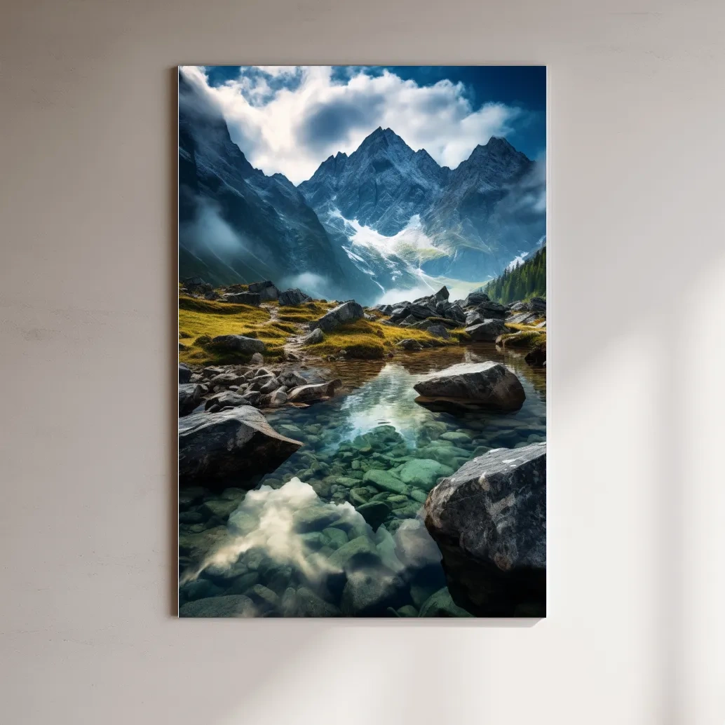 Photographic art of a pristine alpine glacial stream