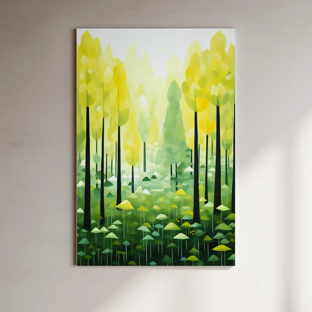 Happy illustration of a surreal storybook forest