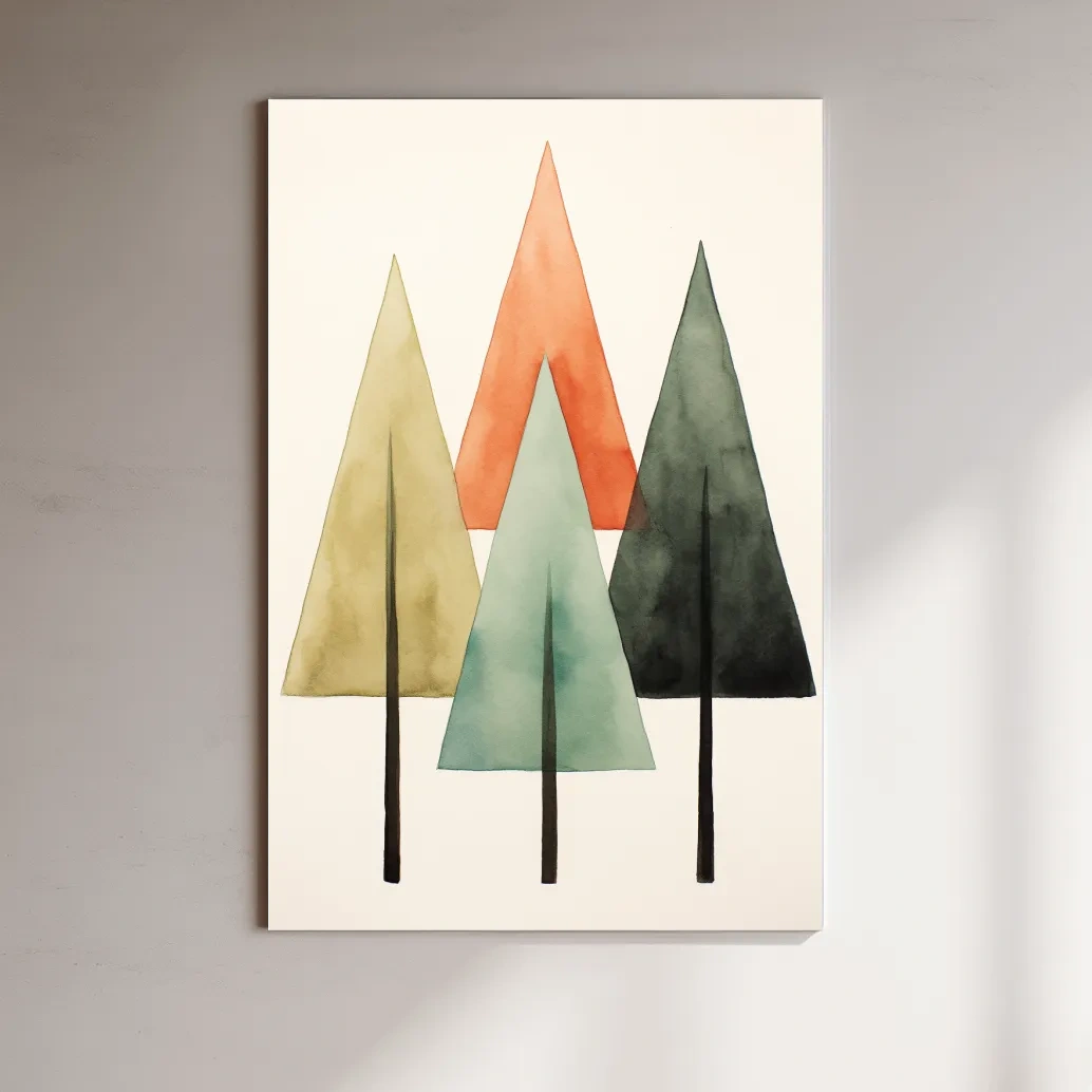 Rustic minimal tree art illustration, Scandinavian style art