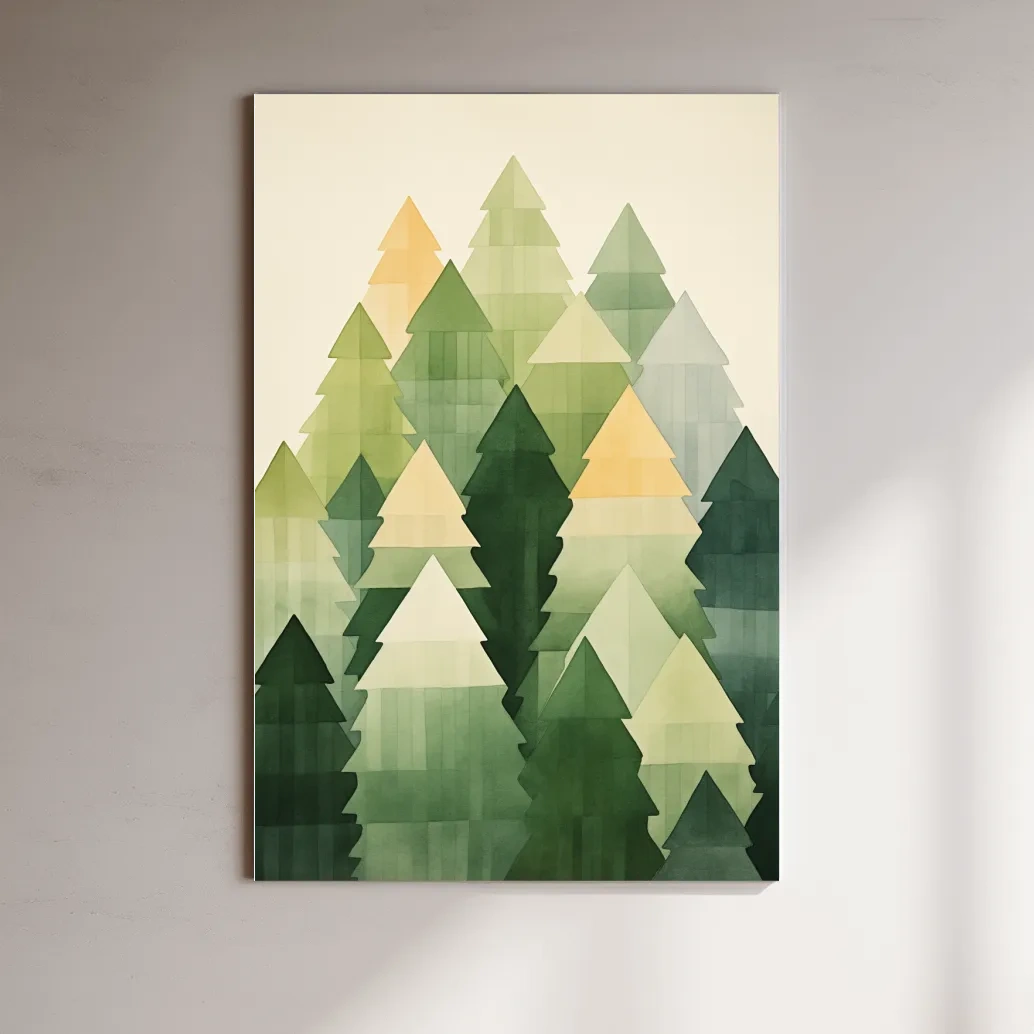 Rustic bohemian forest watercolor painting wall art