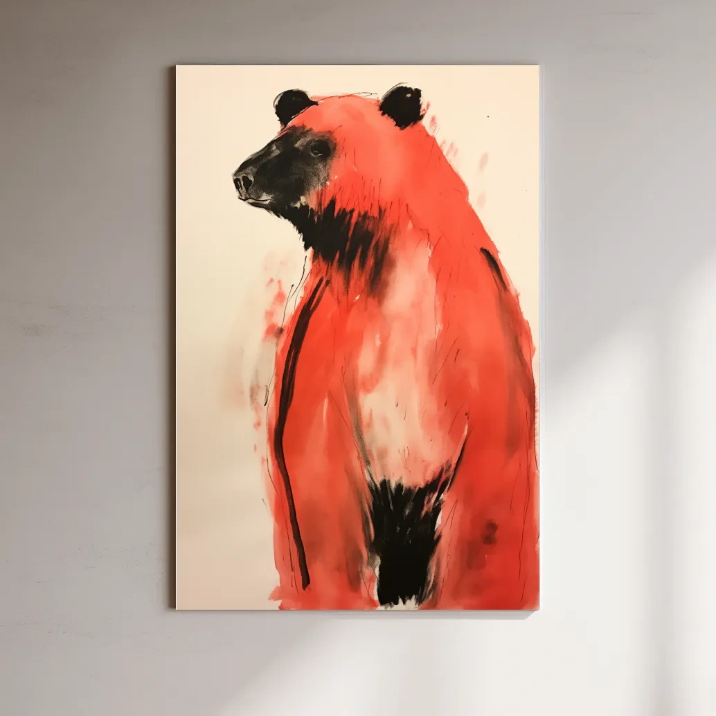 Impressionist watercolour painting of a bear