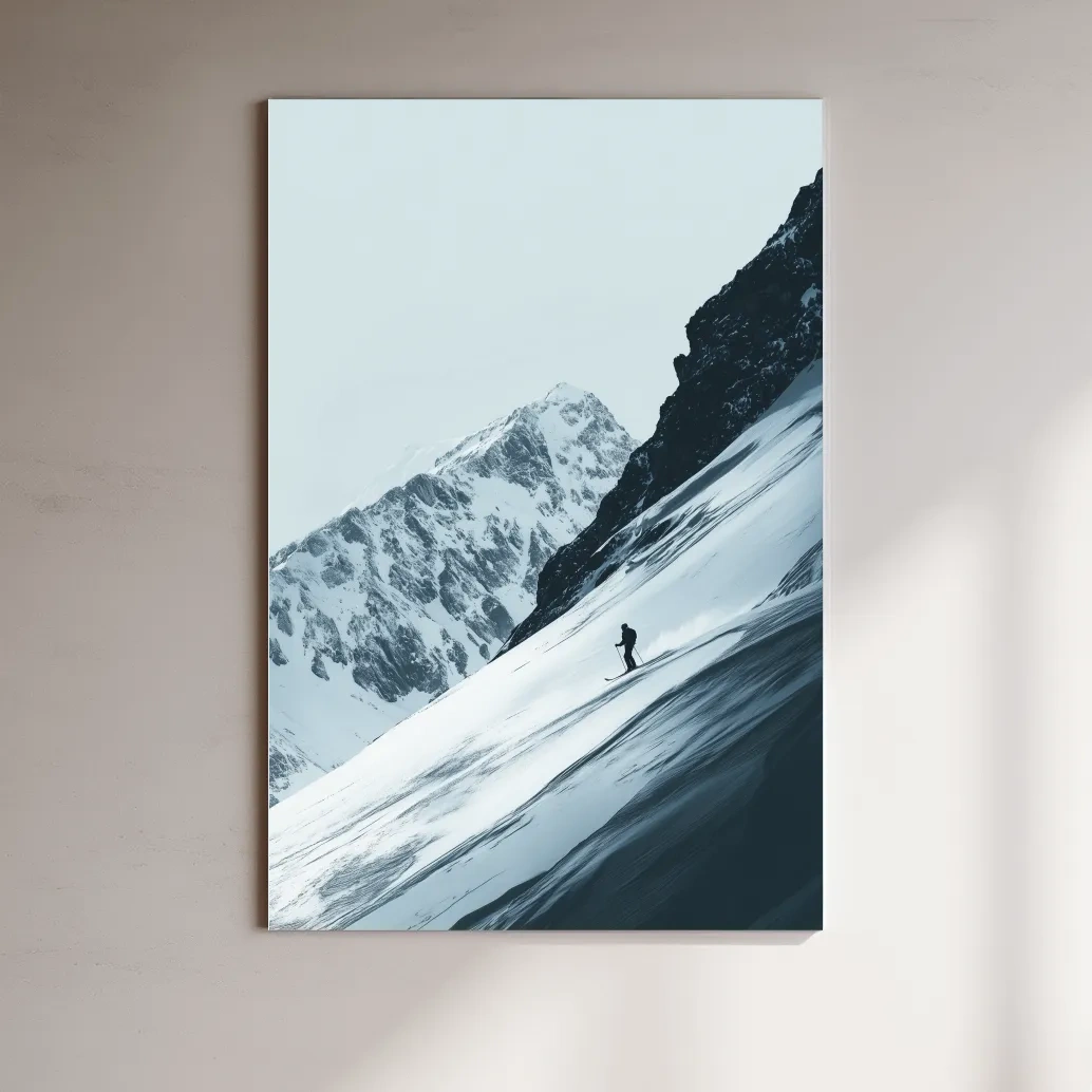 Black and white ski artwork
