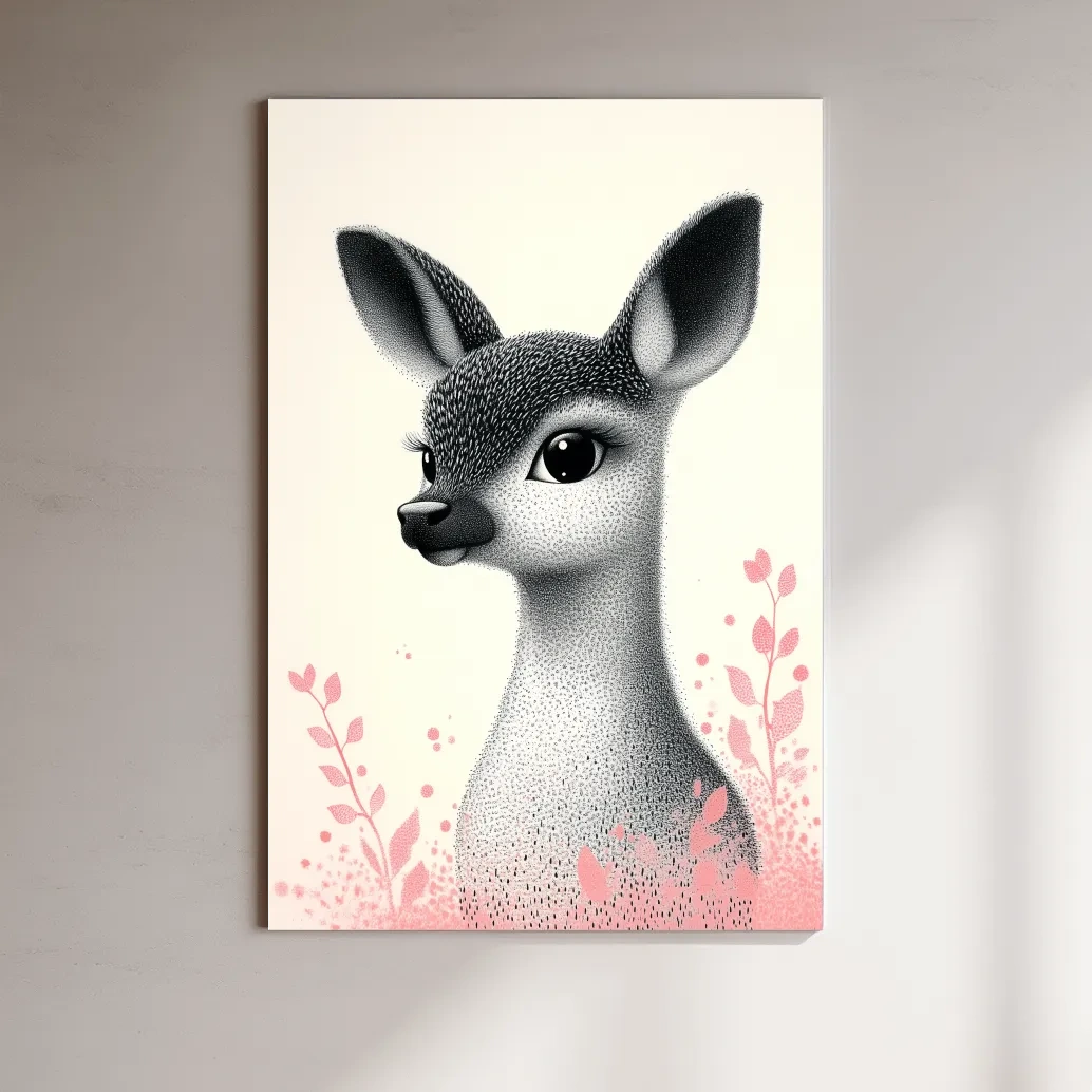 Cute dear fawn, childrens nursery artwork