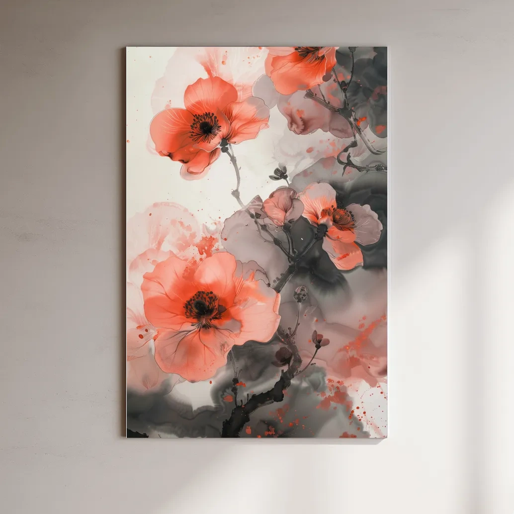 Watercolor flower painting, floral wall art