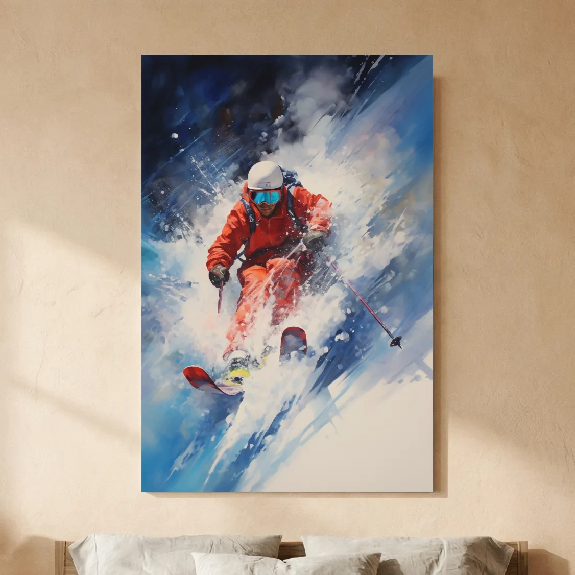 Powder Skier Dynamic Painting - Winter Sports Wall Art