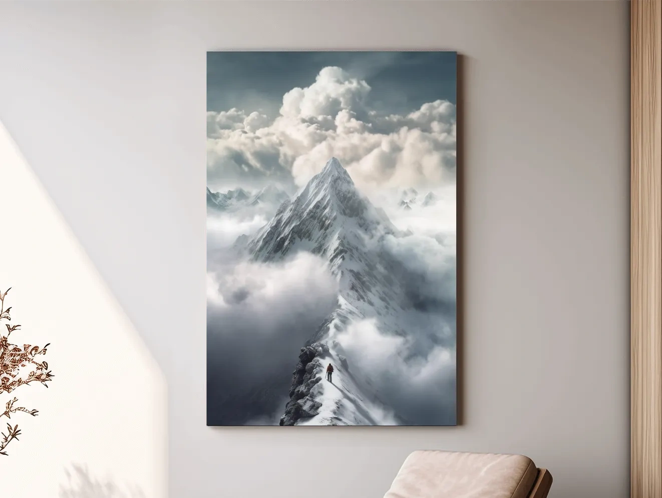 Snowcapped Peak Above The Clouds - Dramatic Alpine Summit Wall Art