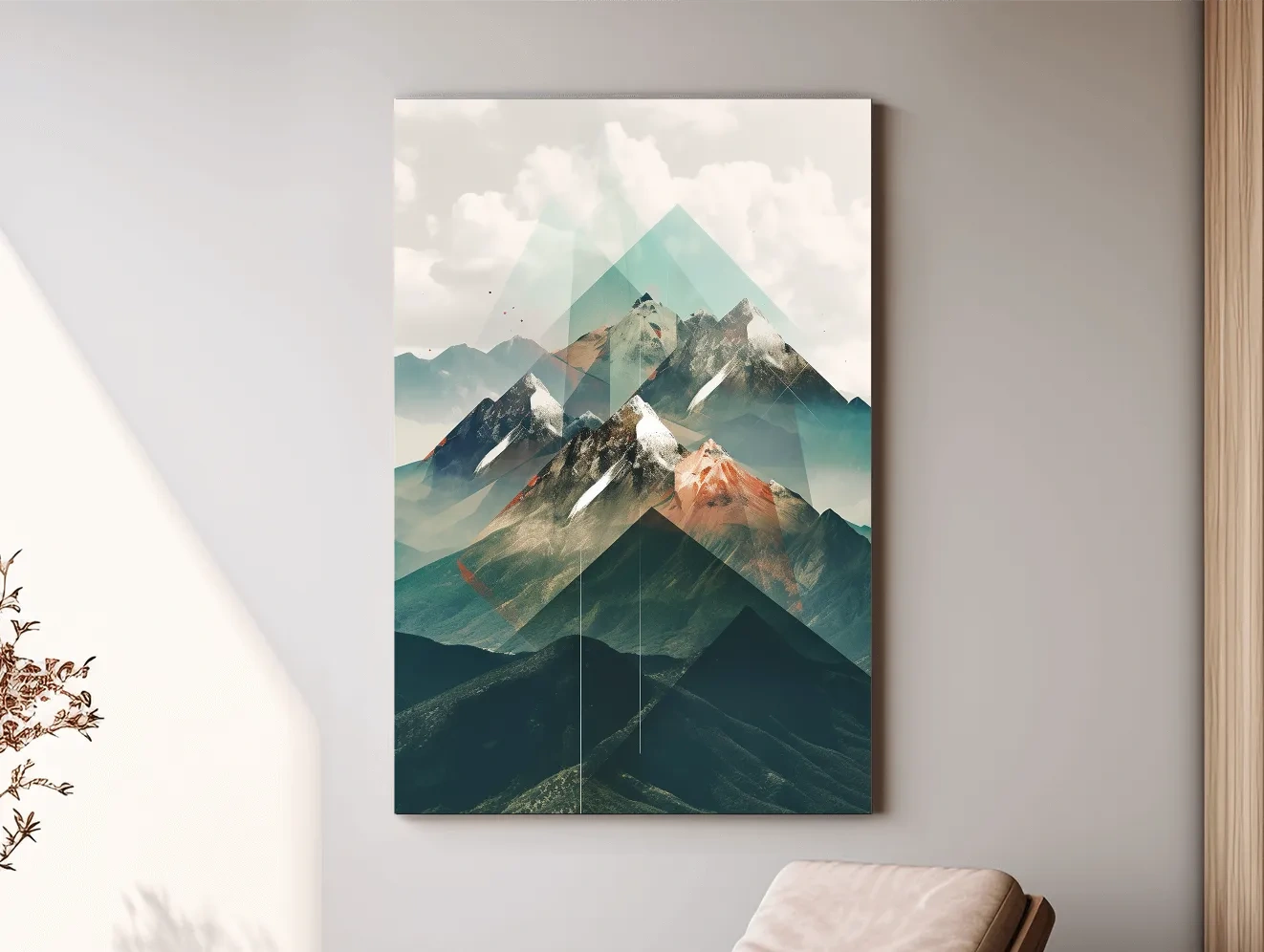 Geometric Alpine Mountain Peaks - Modern Abstract Landscape Wall Art