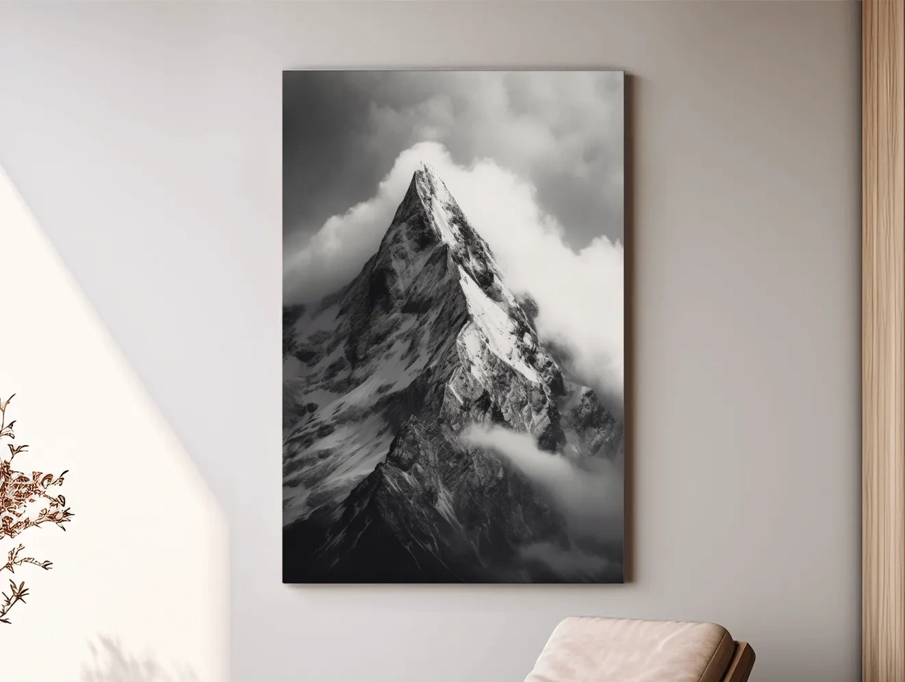 Photographic art, ominous glacier in the clouds