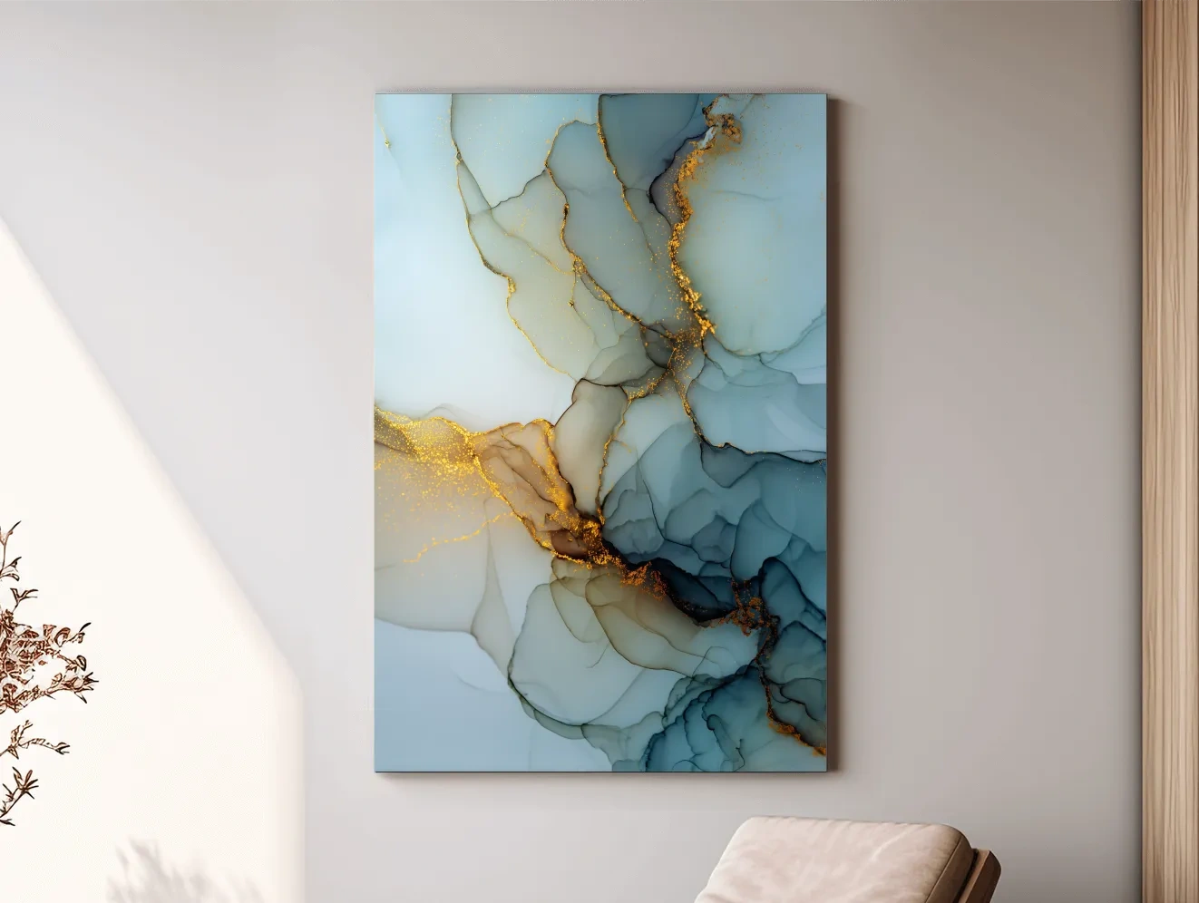 Elegant Alcohol Ink Abstract - Modern Marble Effect Wall Art