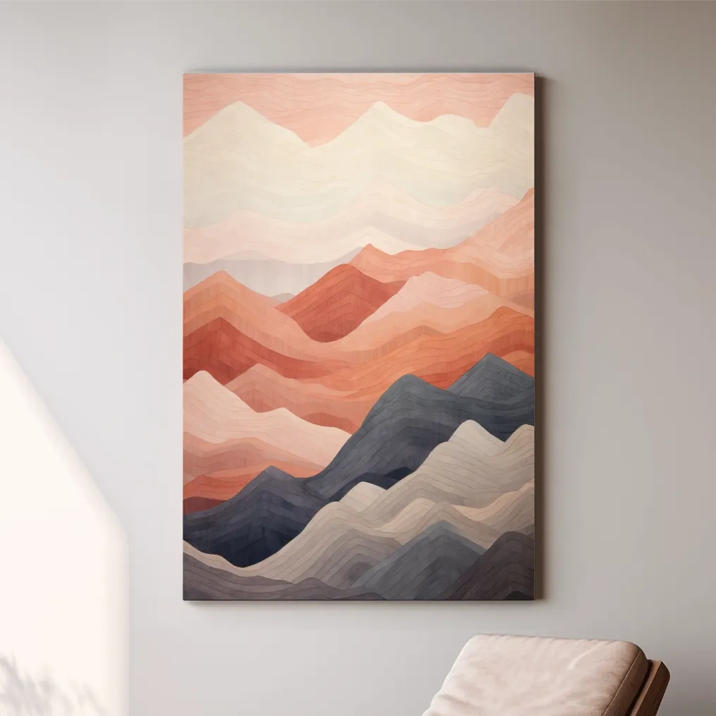 Pastel patterns, rolling mountain shapes