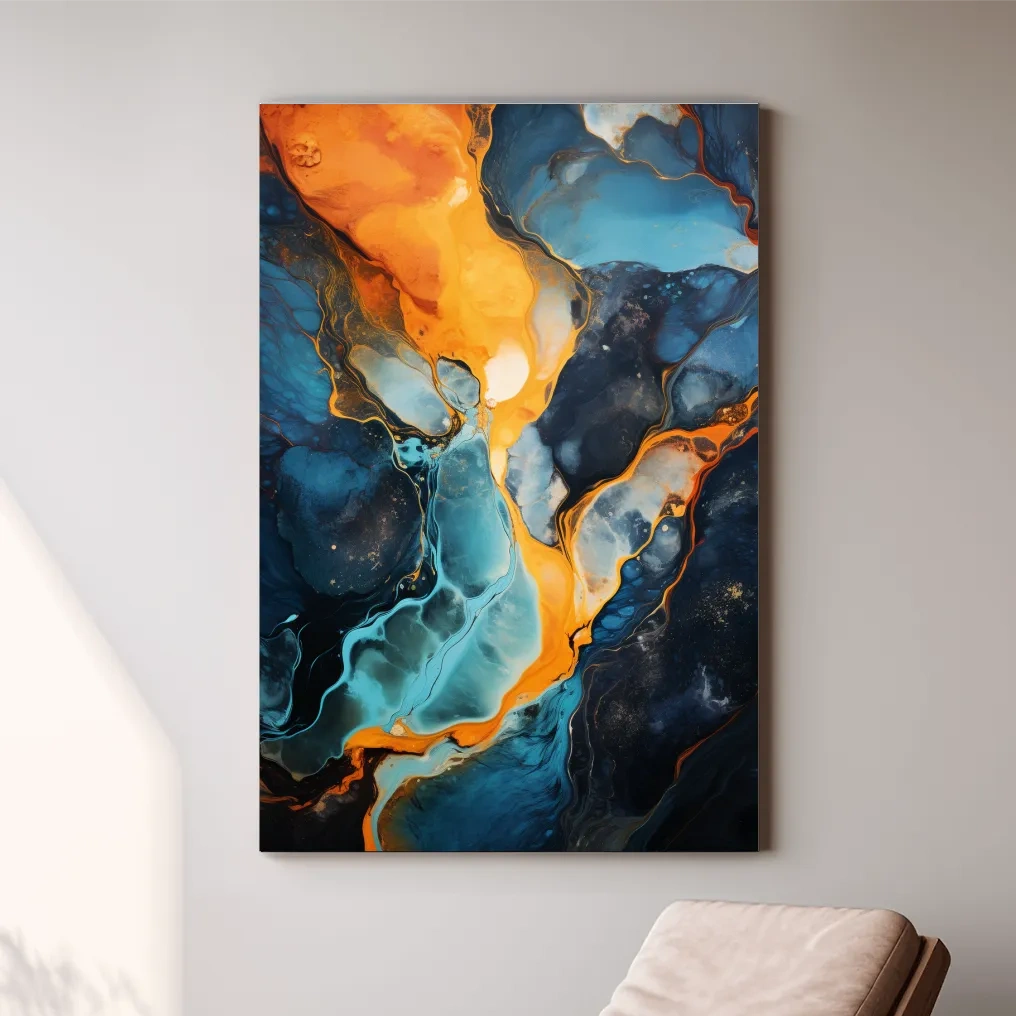 Elegant abstract art, river flowing through the rocks