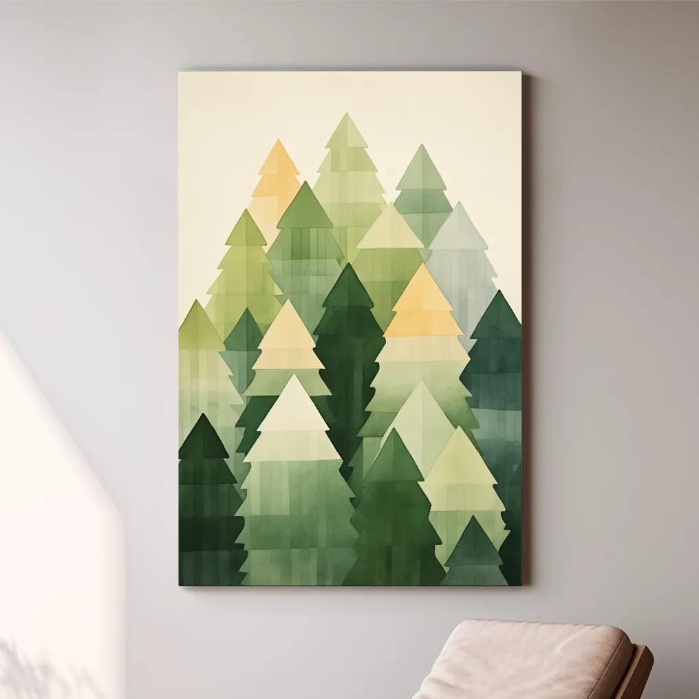 Rustic bohemian forest watercolor painting wall art