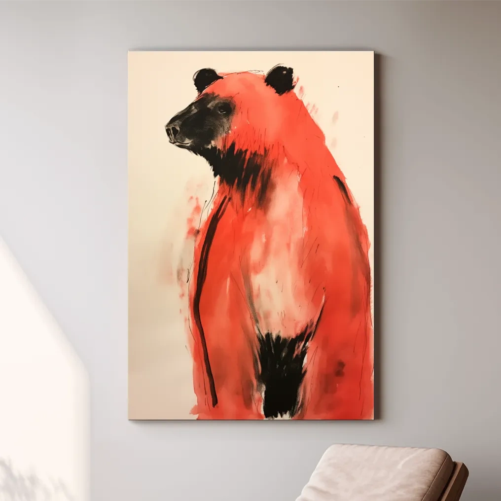 Impressionist watercolour painting of a bear
