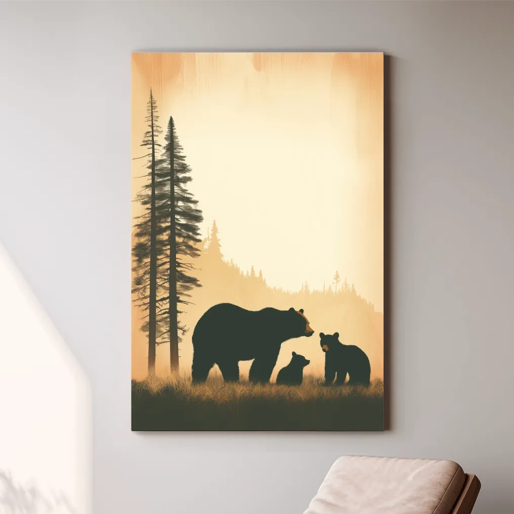 Momma bear and her cubs