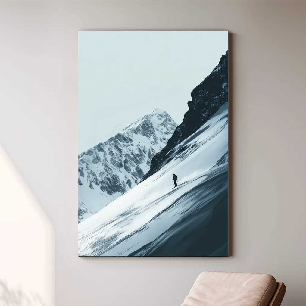Black and white ski artwork
