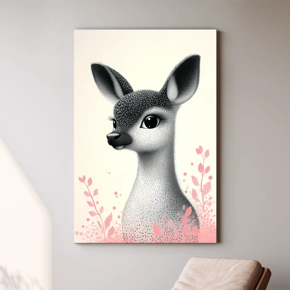 Cute dear fawn, childrens nursery artwork