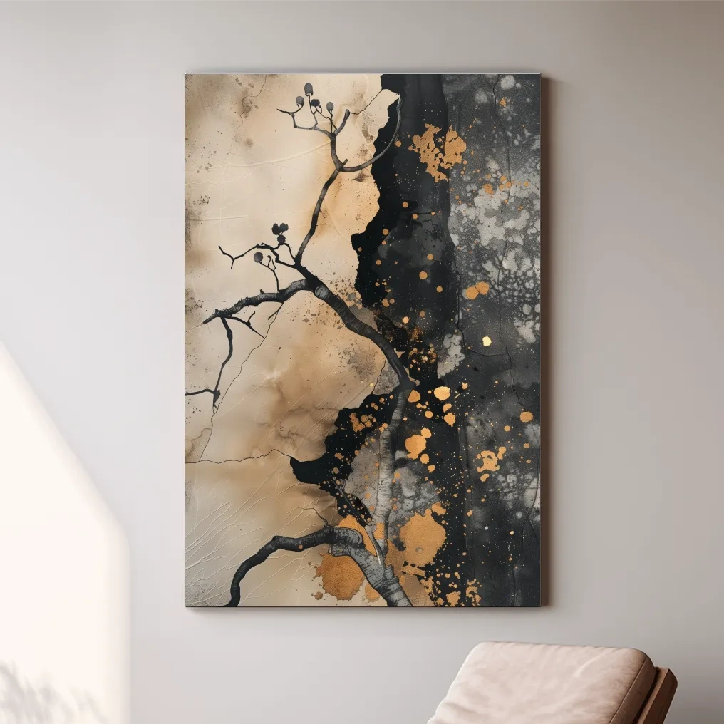 Abstract modern artwork, cracked textured effect