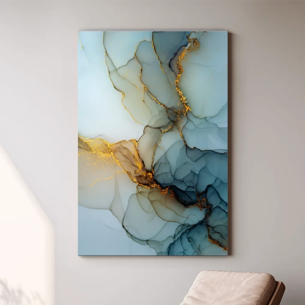 Elegant Alcohol Ink Abstract - Modern Marble Effect Wall Art