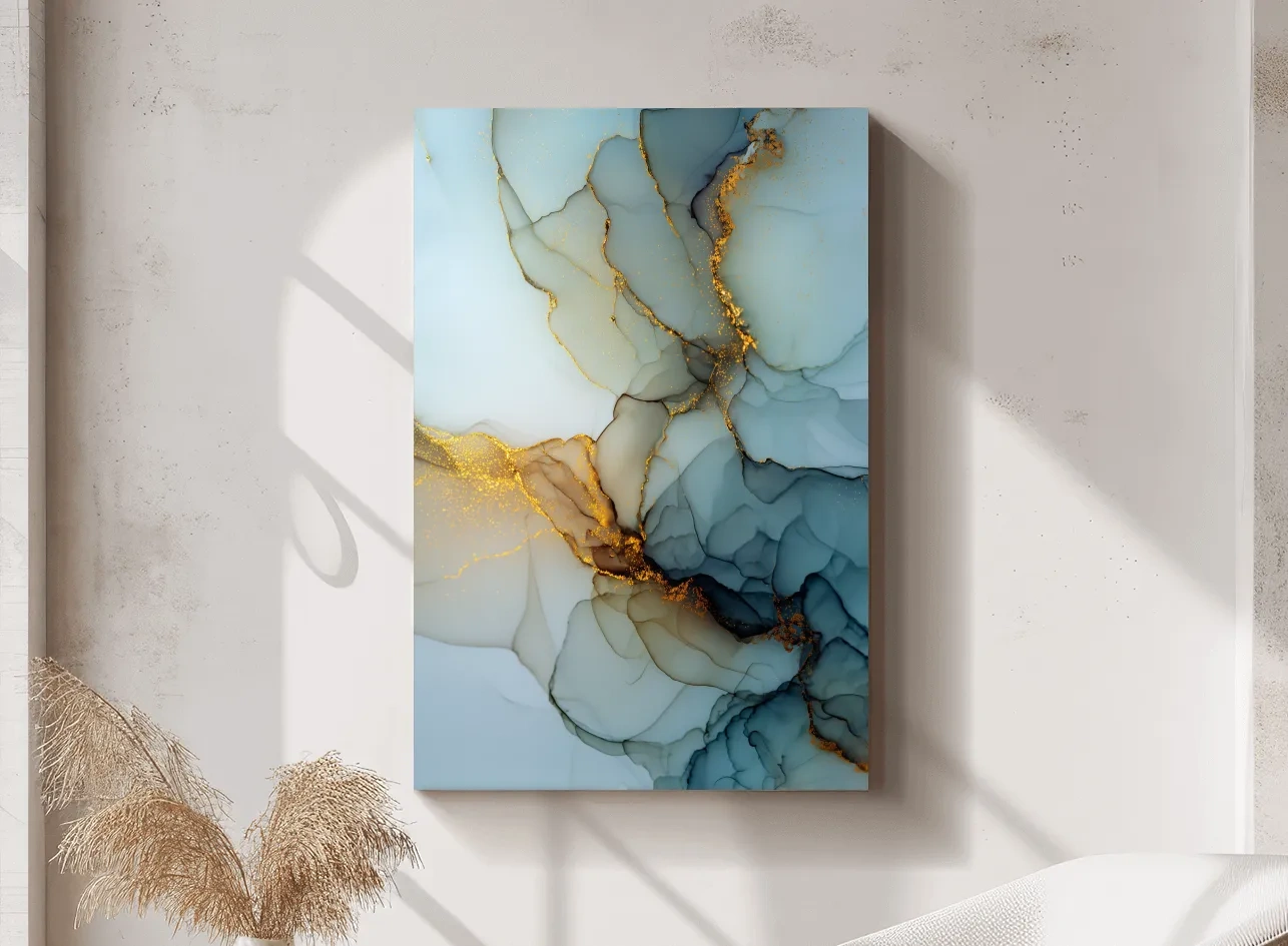 Elegant Alcohol Ink Abstract - Modern Marble Effect Wall Art