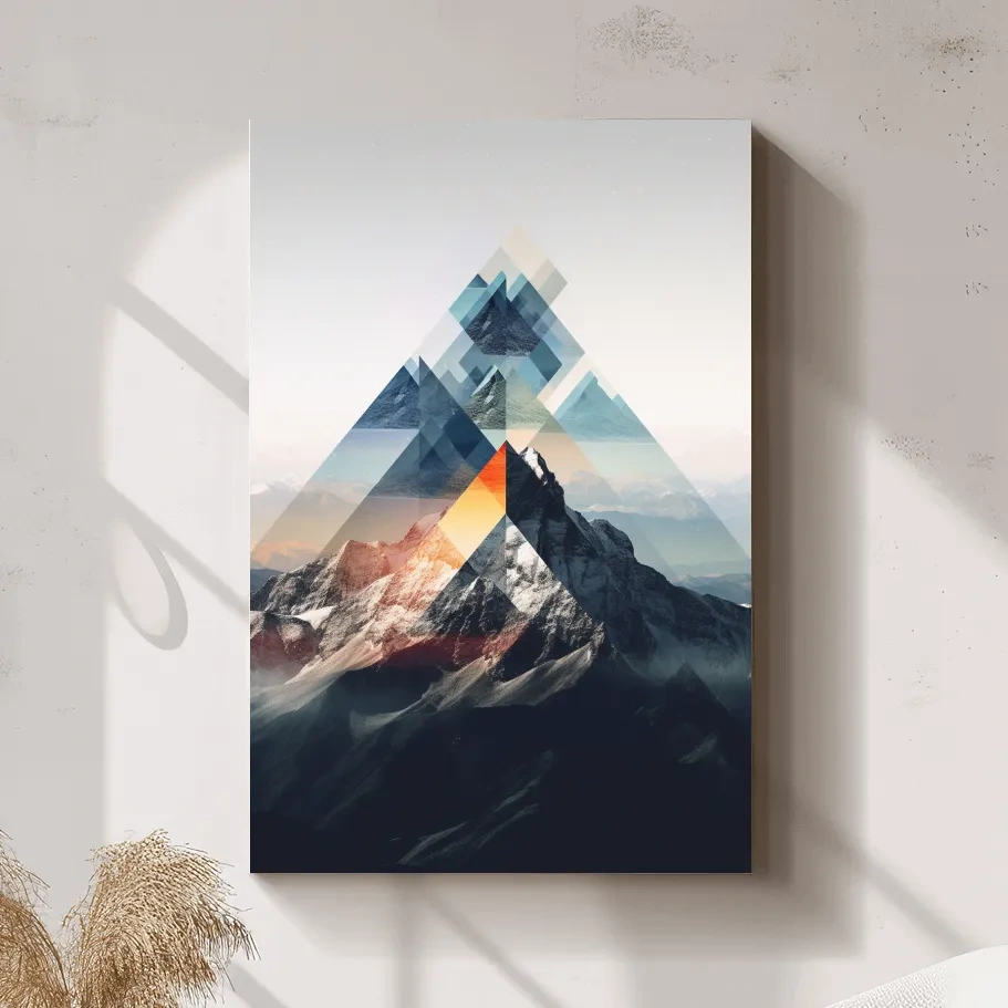 Geometric photographic mountain art