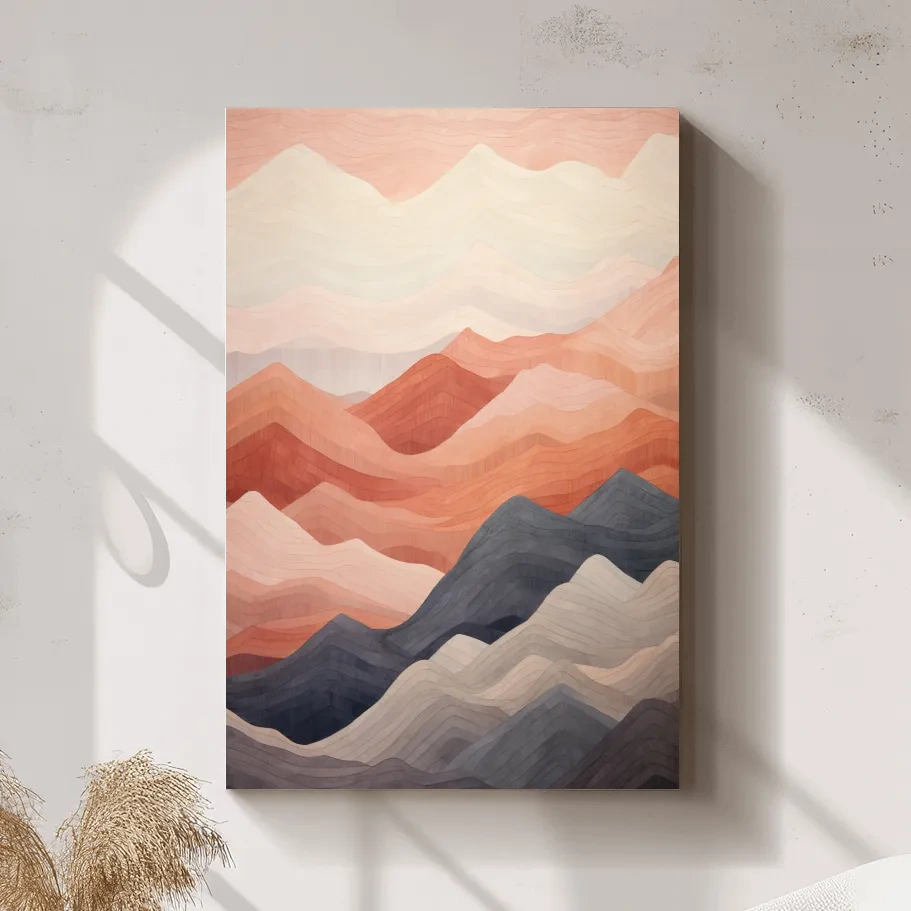 Pastel patterns, rolling mountain shapes