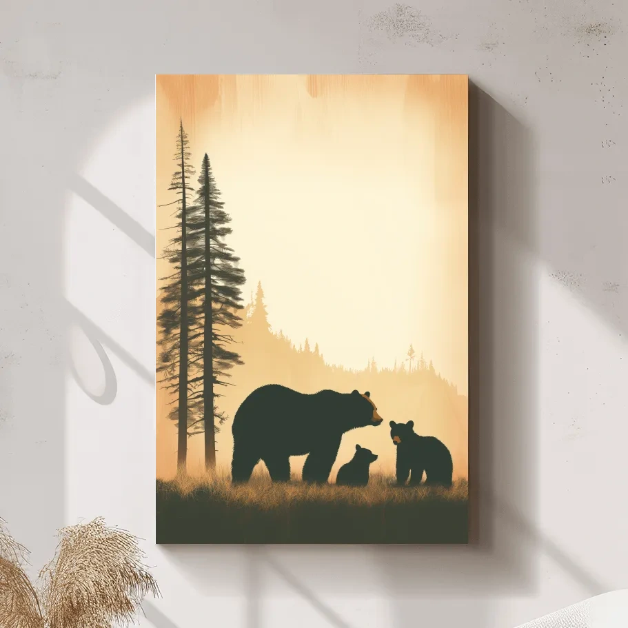 Momma bear and her cubs