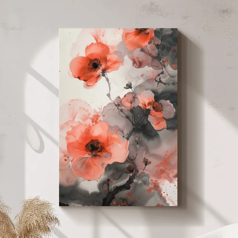 Watercolor flower painting, floral wall art