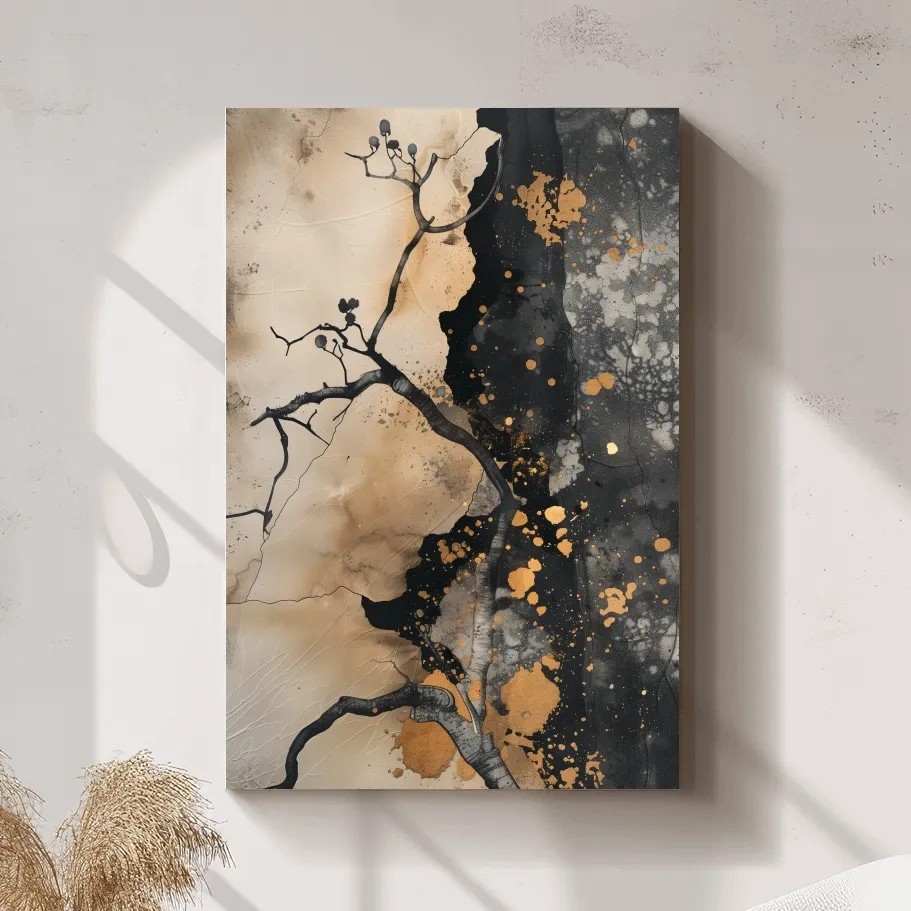 Abstract modern artwork, cracked textured effect