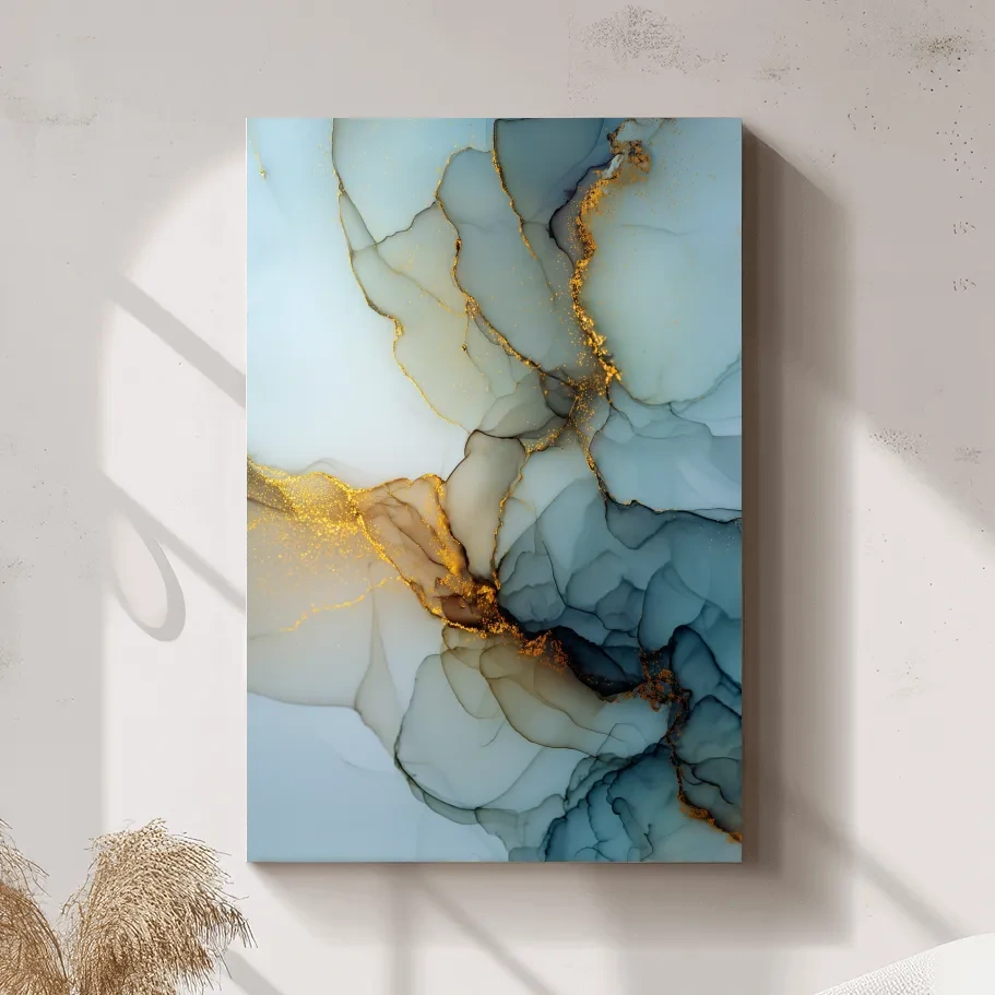 Elegant Alcohol Ink Abstract - Modern Marble Effect Wall Art